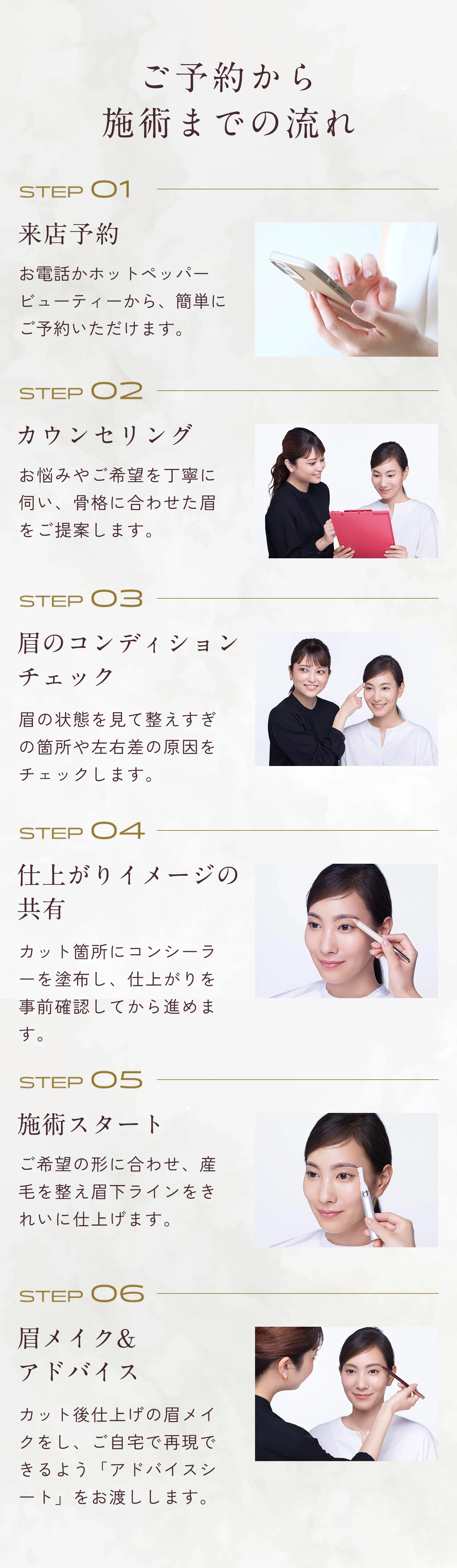 ご予約から施術までの流れ